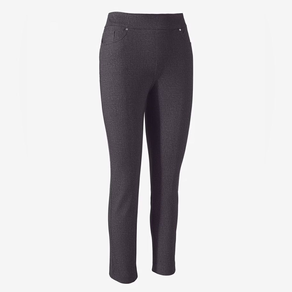 Chico’s‎ 5-Pocket Ankle Pants ponte slim charcoal grey size 3 16 NWT